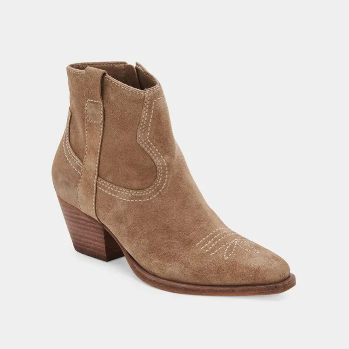 Boots and Booties Shop Dolce Vita Silma Booties Truffle Suede Truffle Suede