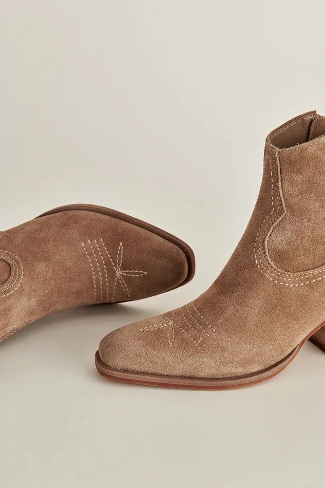Boots and Booties Shop Dolce Vita Silma Booties Truffle Suede Truffle Suede