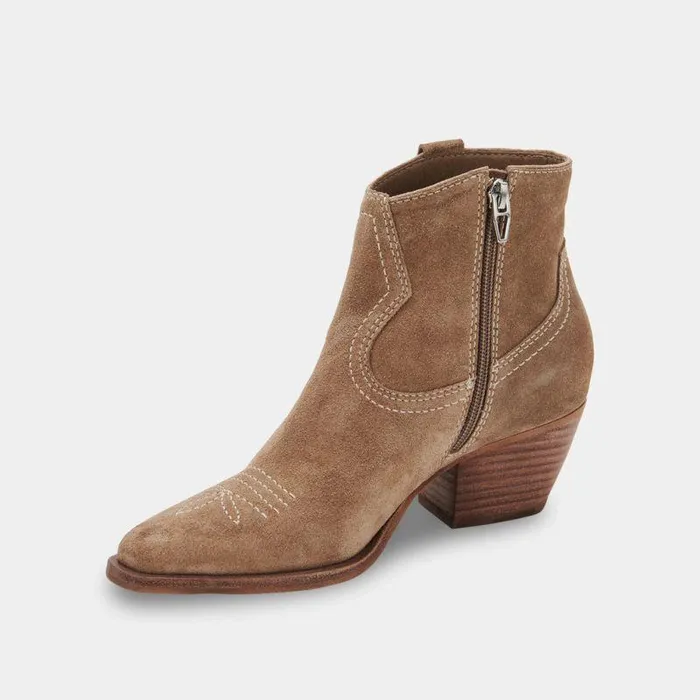 Boots and Booties Shop Dolce Vita Silma Booties Truffle Suede Truffle Suede
