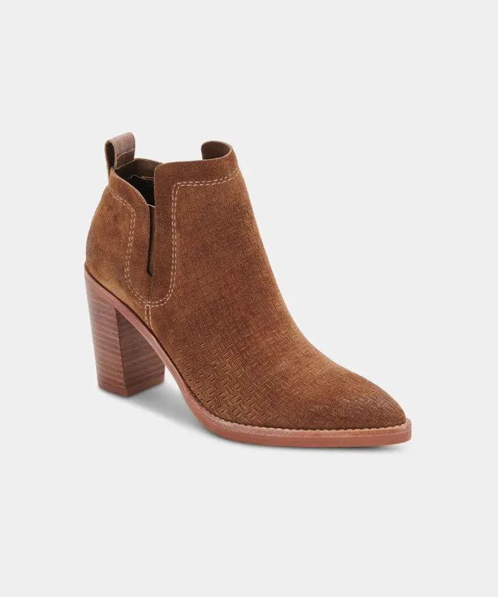 Boots and Booties Shop Dolce Vita Sirano Booties Dk Brown Suede Dk Brown Suede