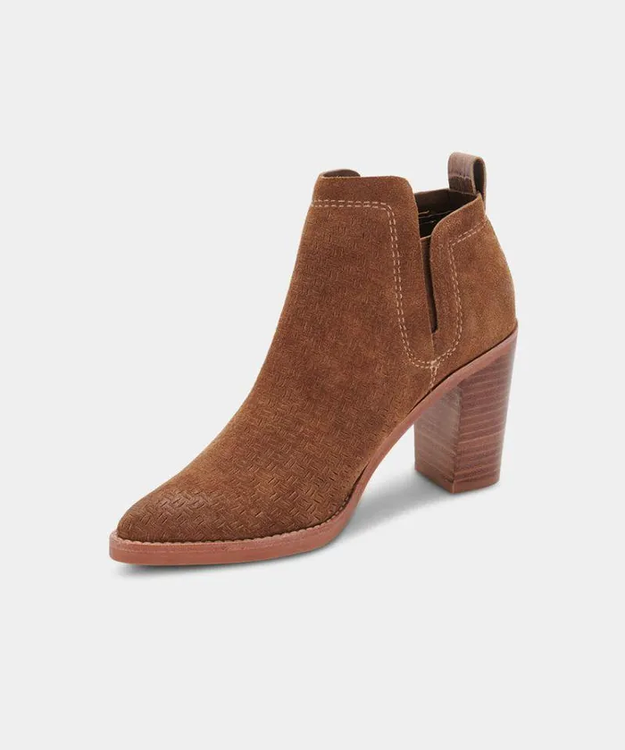 Boots and Booties Shop Dolce Vita Sirano Booties Dk Brown Suede Dk Brown Suede