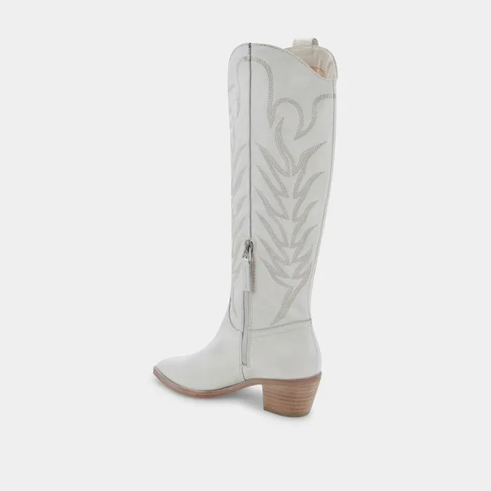 Boots and Booties Shop Dolce Vita Solei Boots White Leather White Leather Cowboy Boots White Leather