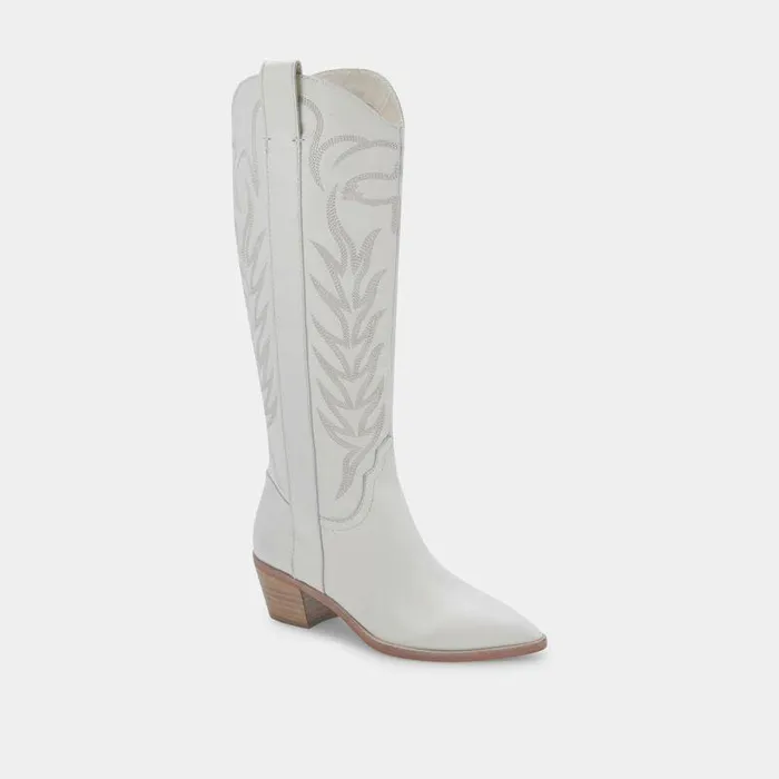 Boots and Booties Shop Dolce Vita Solei Boots White Leather White Leather Cowboy Boots White Leather