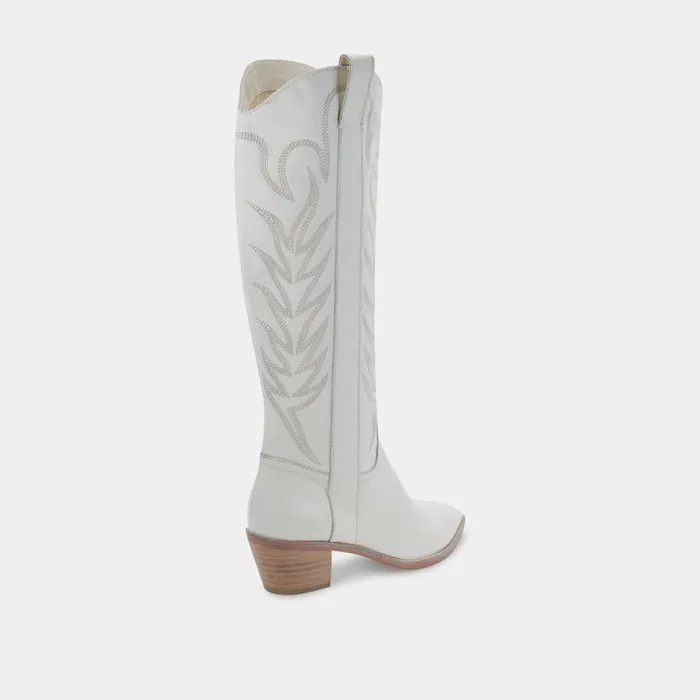 Boots and Booties Shop Dolce Vita Solei Boots White Leather White Leather Cowboy Boots White Leather