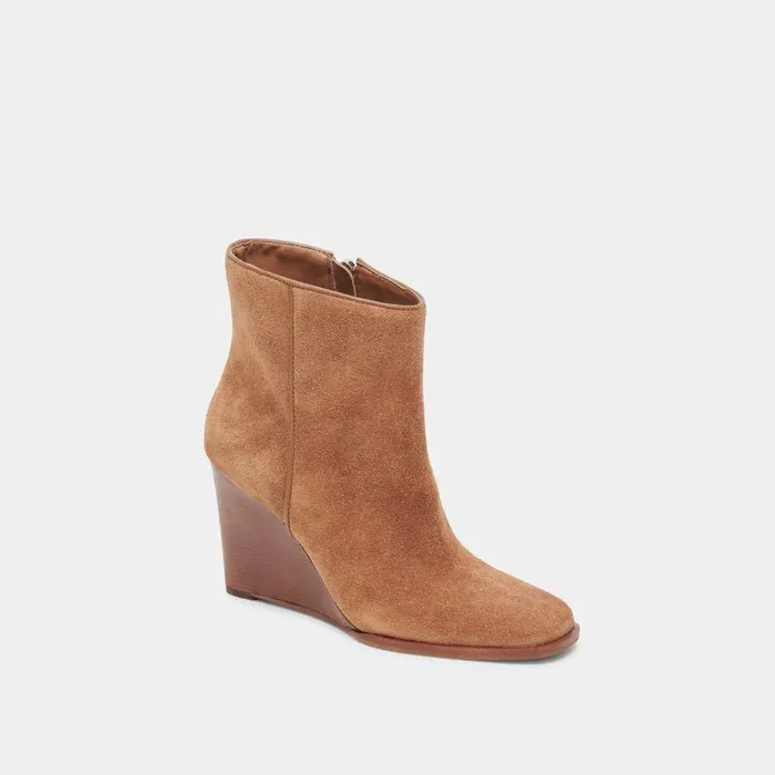 Boots and Booties Shop Dolce Vita Susann Wide Booties Chestnut Suede Chestnut Suede