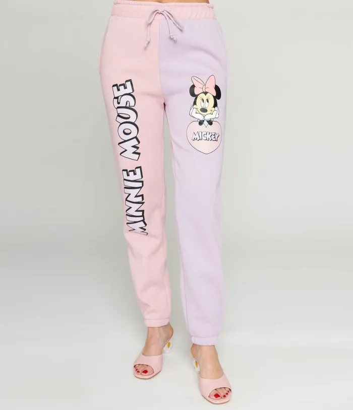 Cakeworthy Pink and Purple Colorblock Minnie Mouse Joggers Clothing Unique Vintage Pants
