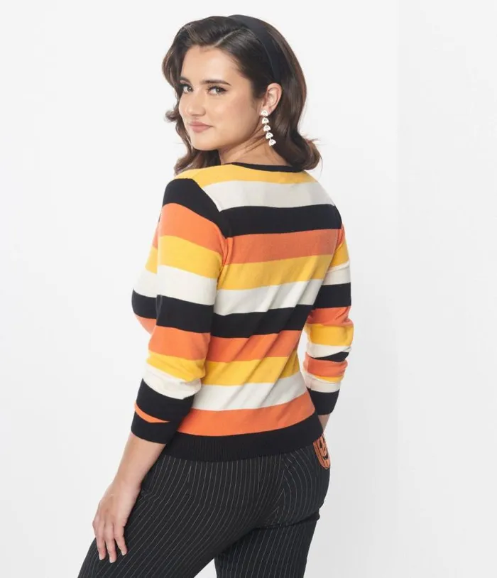 Candy Corn Cardigan and Tank Top Set ClothingHalloweenPlus Unique Vintage Jackets
