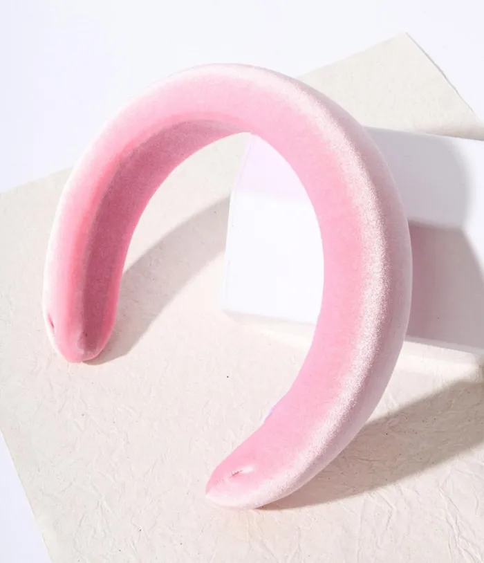 Candy Pop Pink Velvet Padded Blair Headband Accessories Unique Vintage Headbands Candy Pop Pink Velvet Padded Blair Headband Accessories Unique Vintage Headbands