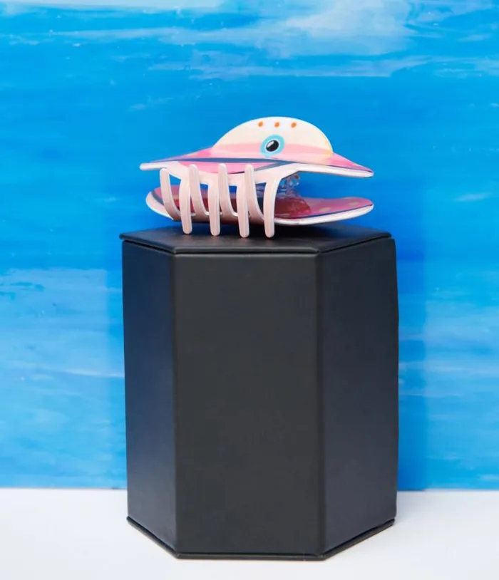 Cartoon Alien UFO Spaceship Hair Claw Accessories Unique Vintage Hair Clips