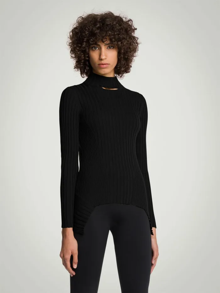 Cashmere Top Long Sleeves Black Women Wolford Tops