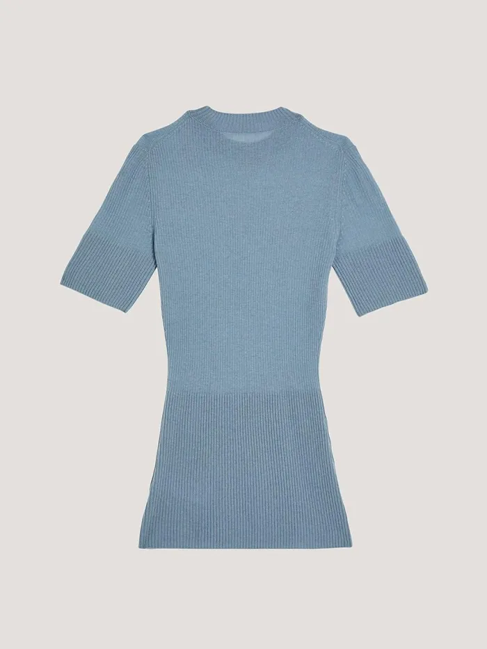Cashmere Top Short Sleeves Blue Women Wolford Tops
