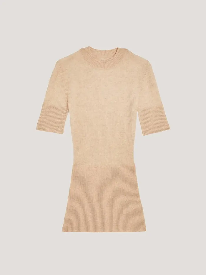 Cashmere Top Short Sleeves Oatmeal Women Wolford Tops