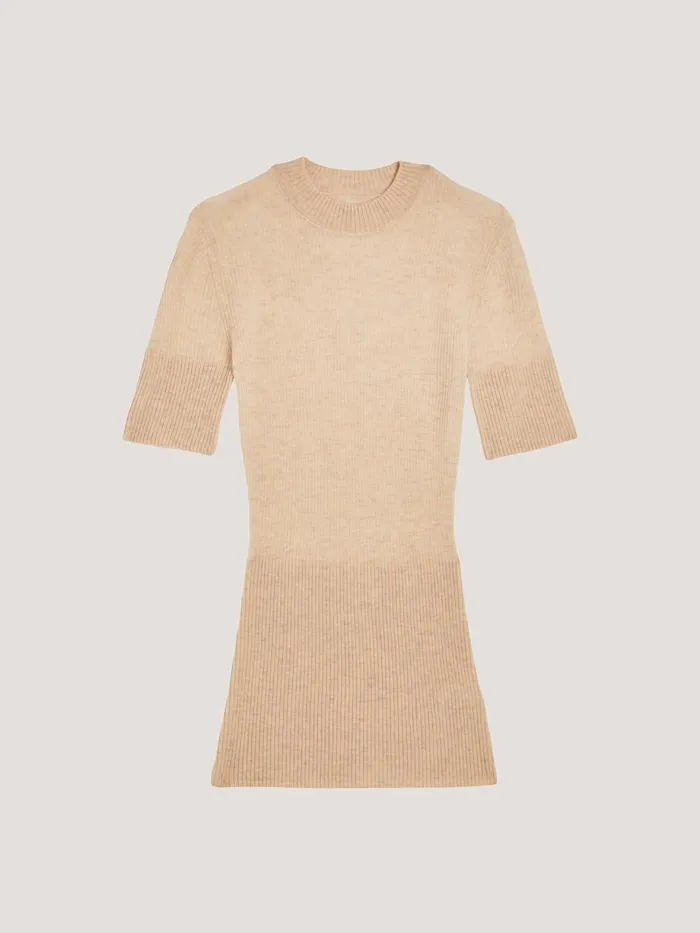 Cashmere Top Short Sleeves Oatmeal Women Wolford Tops