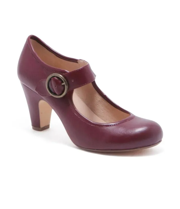 Chelsea Crew 1940s Burgundy Leatherette Mary Jane Madeline Heels Shoes Unique Vintage Heels Chelsea Crew 1940s Burgundy Leatherette Mary Jane Madeline Heels Shoes Unique Vintage Heels