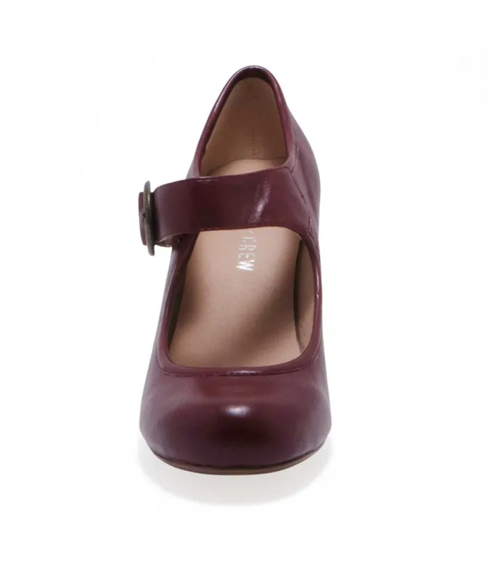 Chelsea Crew 1940s Burgundy Leatherette Mary Jane Madeline Heels Shoes Unique Vintage Heels