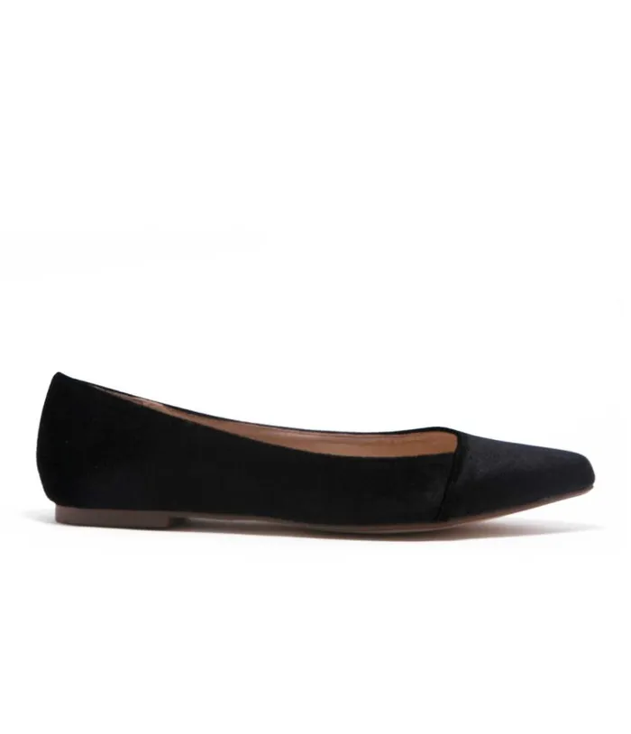 Chelsea Crew Black Velvet Pammy Flats Shoes Unique Vintage Flats