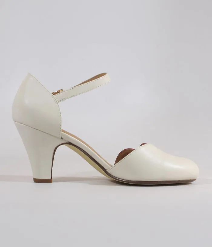 Chelsea Crew Red and Bone Lover Pumps Shoes Unique Vintage Heels
