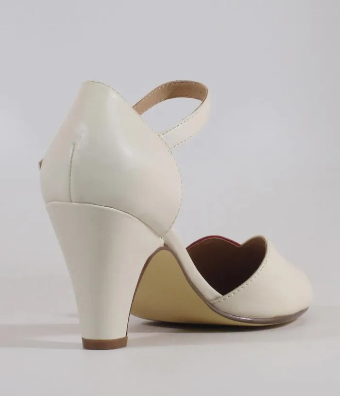 Chelsea Crew Red and Bone Lover Pumps Shoes Unique Vintage Heels