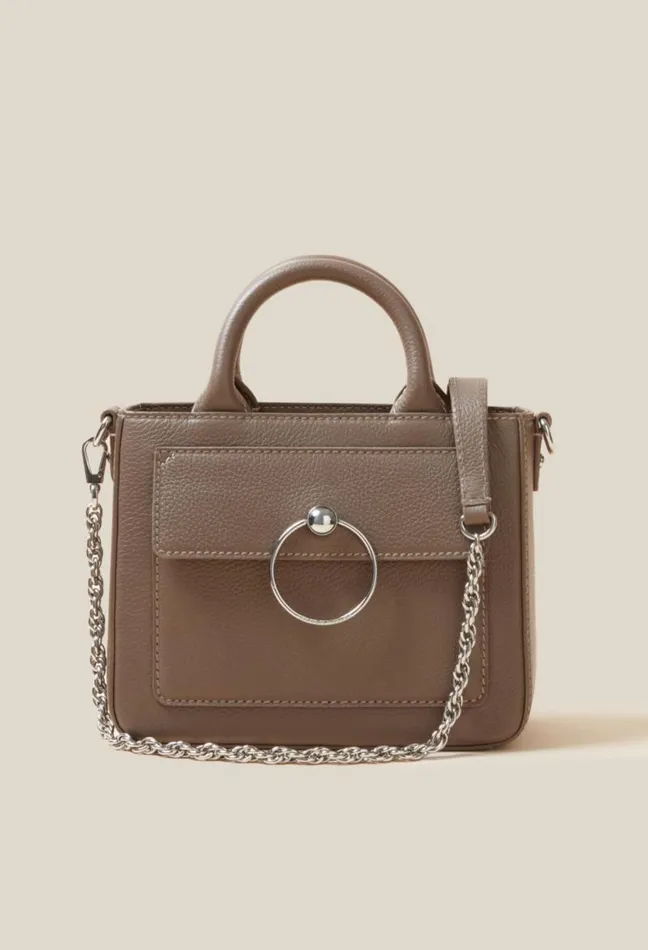 Claudie Pierlot Anouck Grained Leather Chain Bag Bags Crossbody Bags