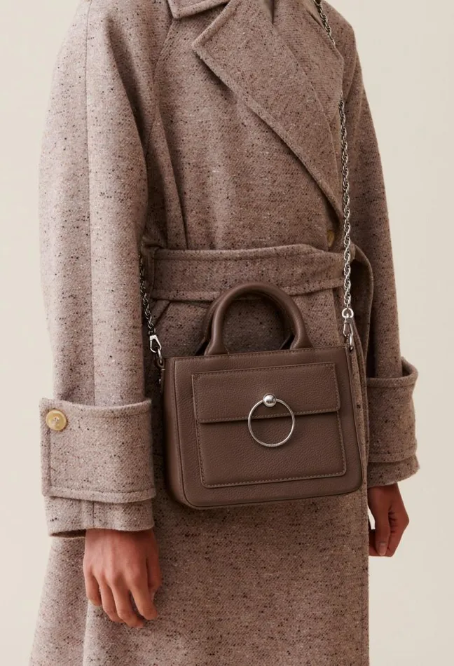 Claudie Pierlot Anouck Grained Leather Chain Bag Bags Crossbody Bags