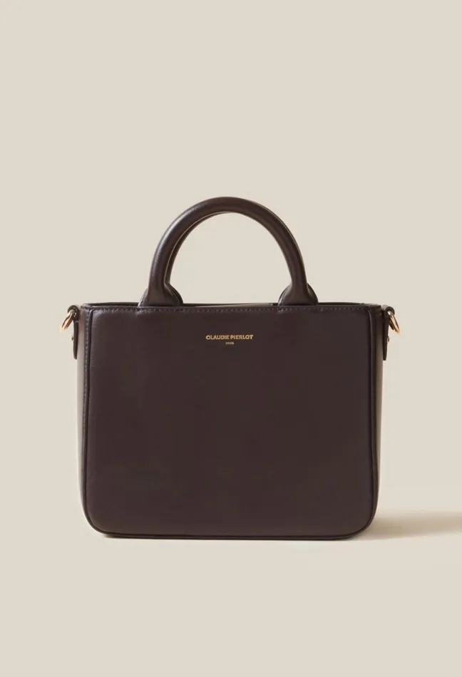 Claudie Pierlot Anouck Smooth Leather Chain Bag Bags Crossbody Bags