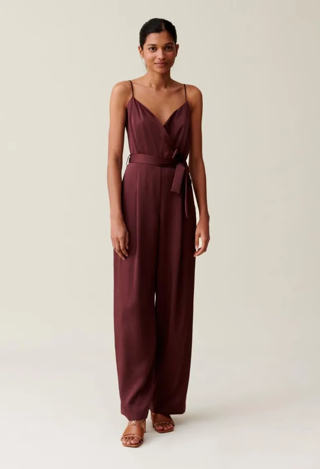 Claudie Pierlot Belted Cappuccino Jumpsuit Clothes Jumpsuits