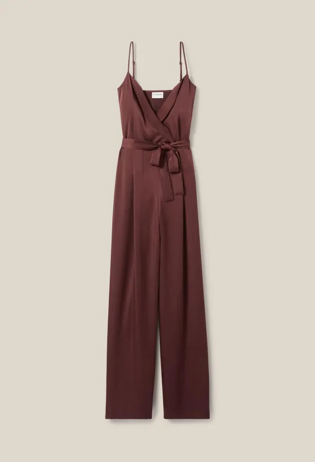 Claudie Pierlot Belted Cappuccino Jumpsuit Clothes Jumpsuits
