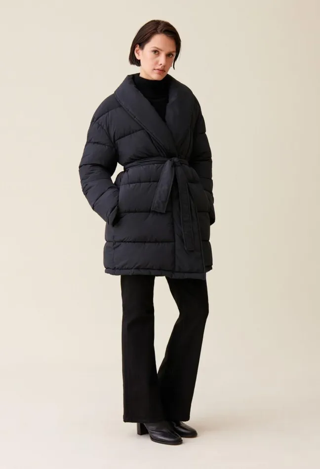 Claudie Pierlot Belted Shawl Collar Puffer Clothes Coats
