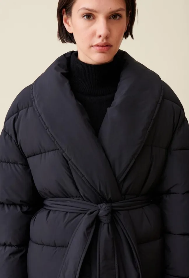 Claudie Pierlot Belted Shawl Collar Puffer Clothes Coats