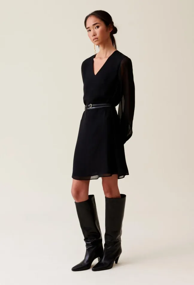 Claudie Pierlot Black Flowing Babydoll Dress Clothes Dresses