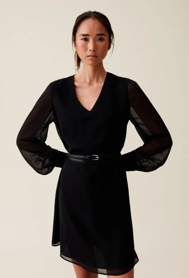 Claudie Pierlot Black Flowing Babydoll Dress Clothes Dresses