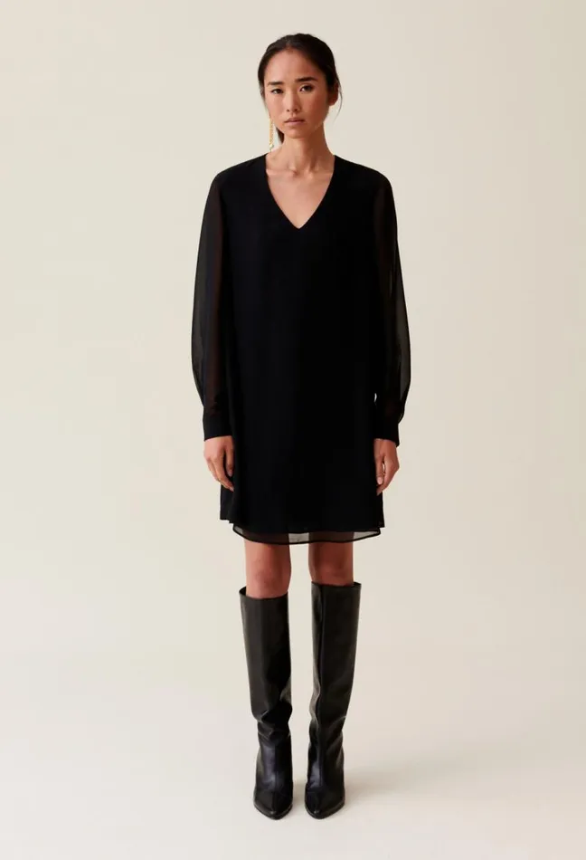 Claudie Pierlot Black Flowing Babydoll Dress Clothes Dresses