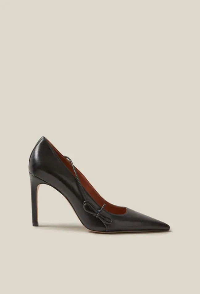 Claudie Pierlot Black Leather Heels Shoes Sandals Pumps And Mules