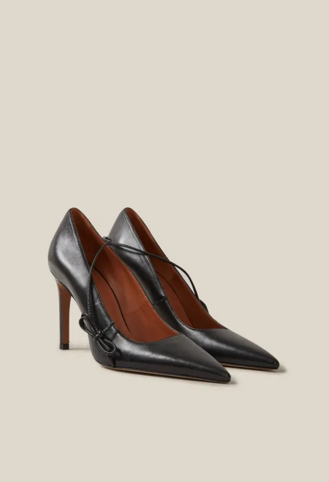 Claudie Pierlot Black Leather Heels Shoes Sandals Pumps And Mules
