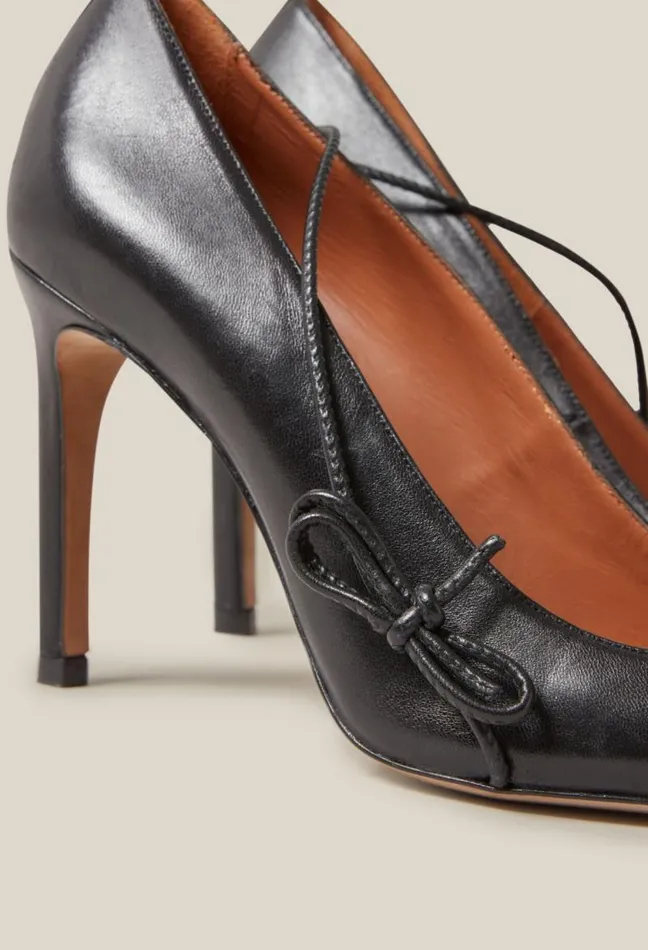 Claudie Pierlot Black Leather Heels Shoes Sandals Pumps And Mules