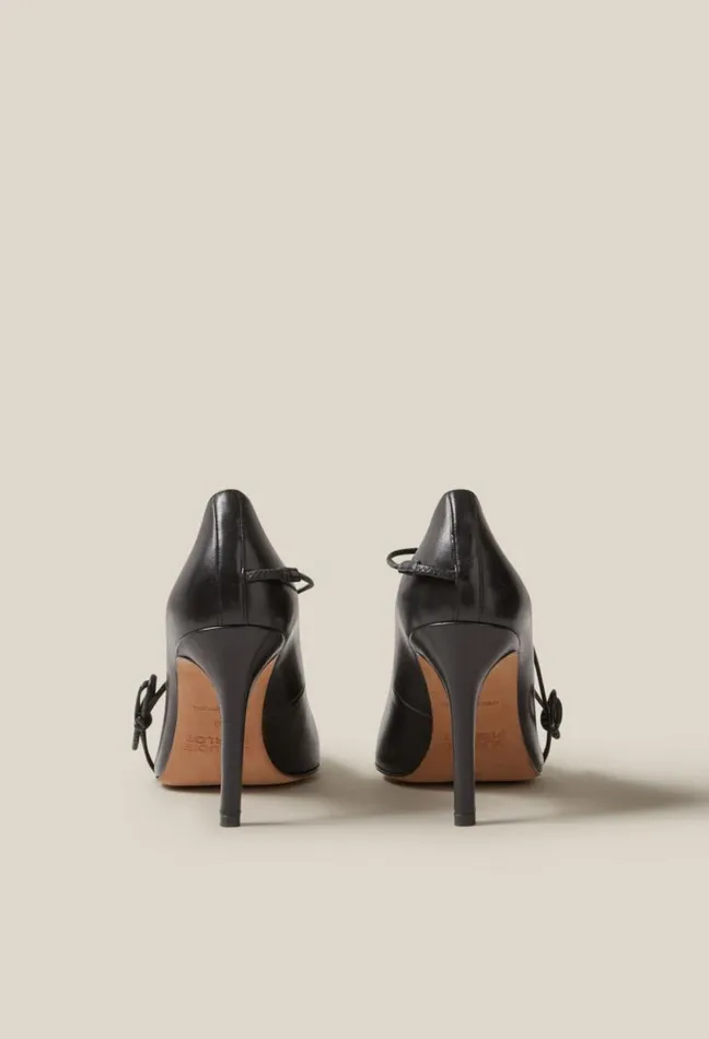 Claudie Pierlot Black Leather Heels Shoes Sandals Pumps And Mules