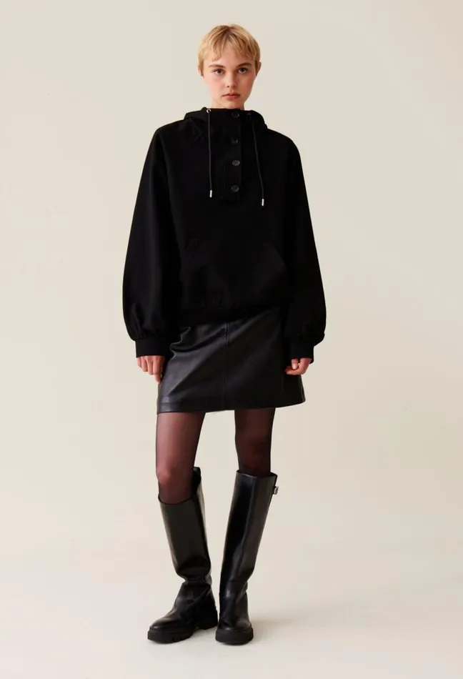 Claudie Pierlot Black Oversized Hoodie Clothes Sweatshirts