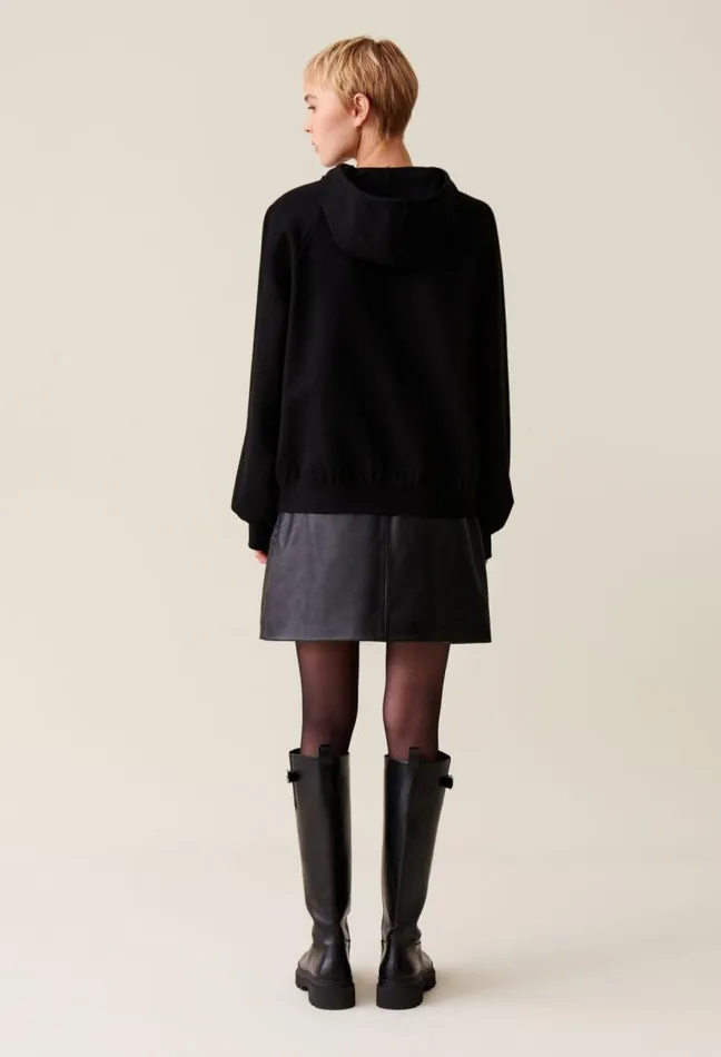 Claudie Pierlot Black Oversized Hoodie Clothes Sweatshirts
