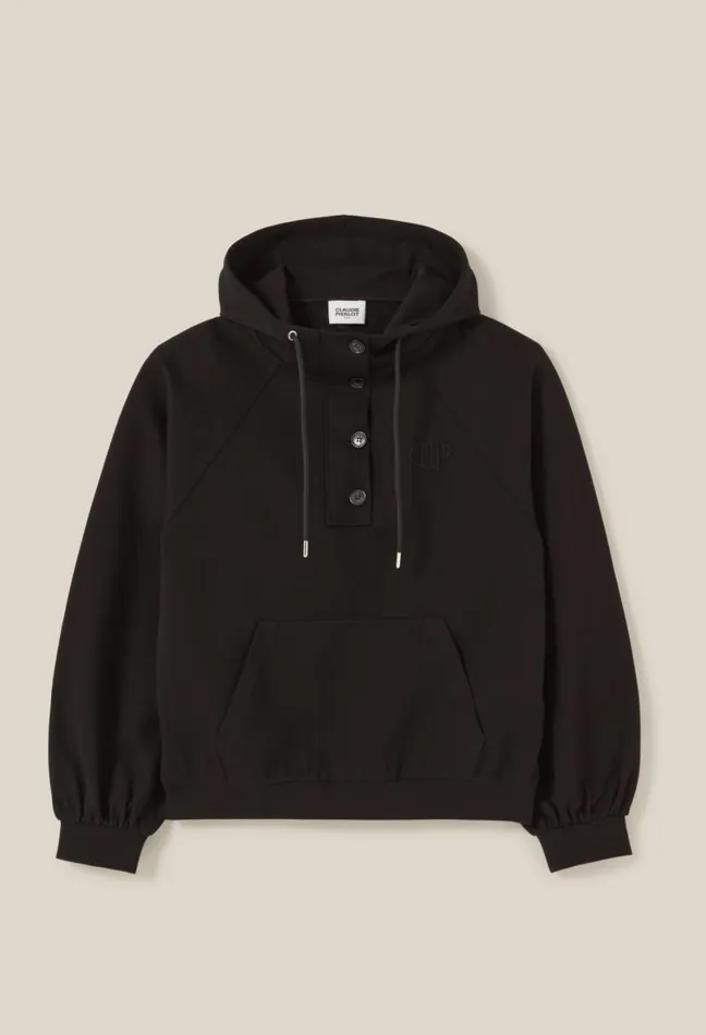 Claudie Pierlot Black Oversized Hoodie Clothes Sweatshirts