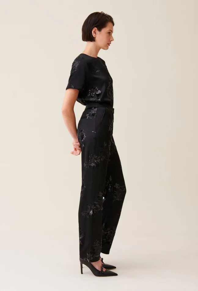 Claudie Pierlot Black Sequinembellished Trousers Clothes Jeans And Trousers