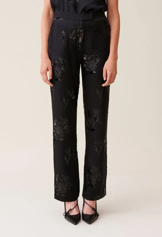 Claudie Pierlot Black Sequinembellished Trousers Clothes Jeans And Trousers