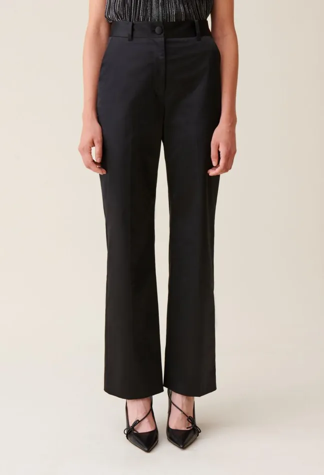 Claudie Pierlot Black Slim Satin Trousers Clothes Jeans And Trousers