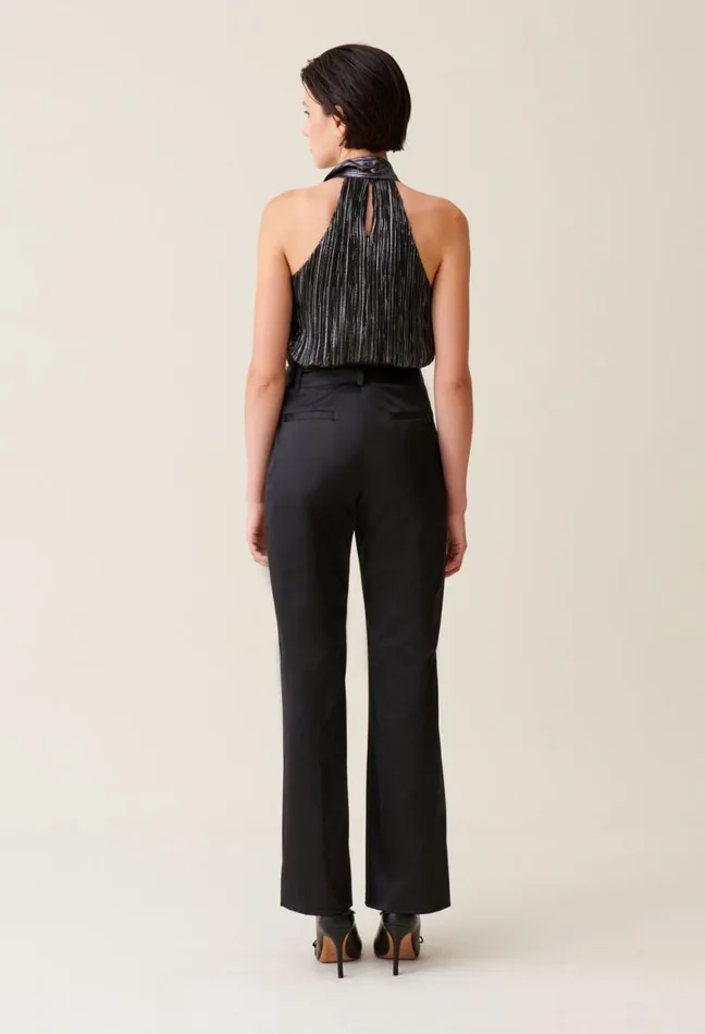 Claudie Pierlot Black Slim Satin Trousers Clothes Jeans And Trousers
