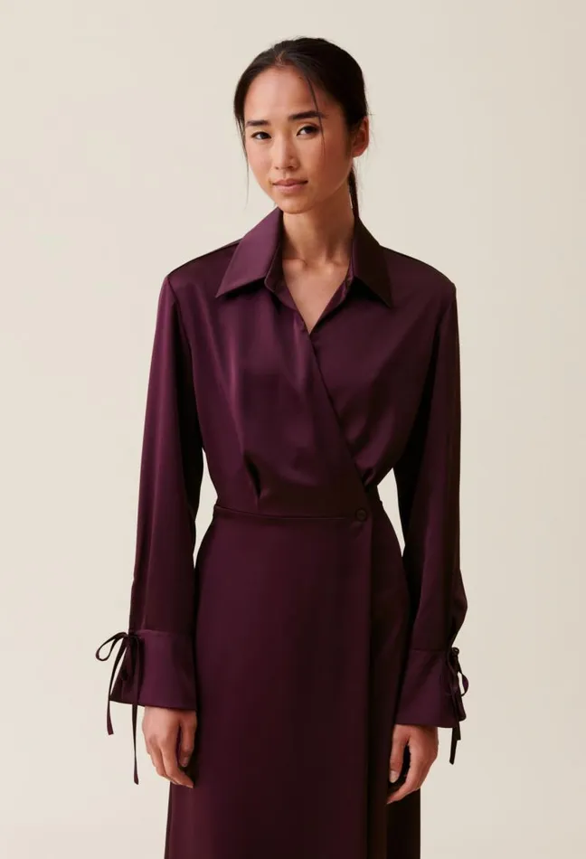 Claudie Pierlot Burgundy Crossover Maxi Dress Clothes Dresses