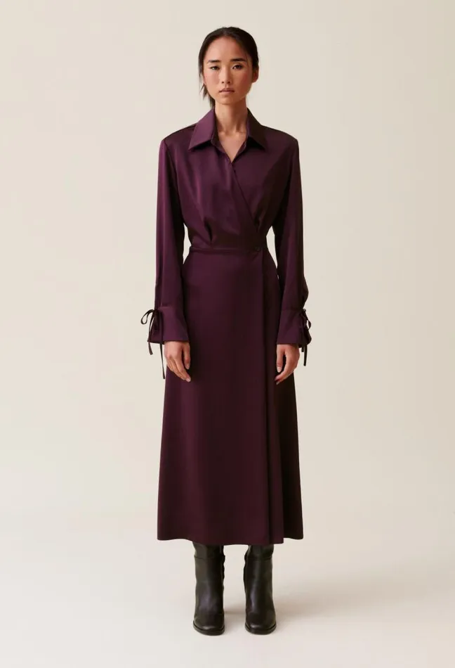 Claudie Pierlot Burgundy Crossover Maxi Dress Clothes Dresses