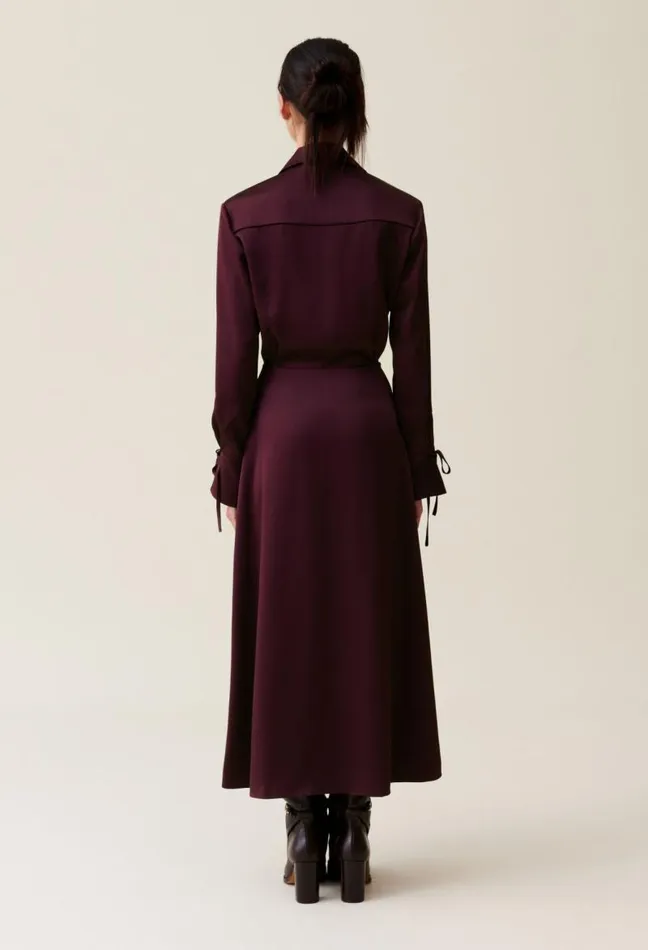 Claudie Pierlot Burgundy Crossover Maxi Dress Clothes Dresses