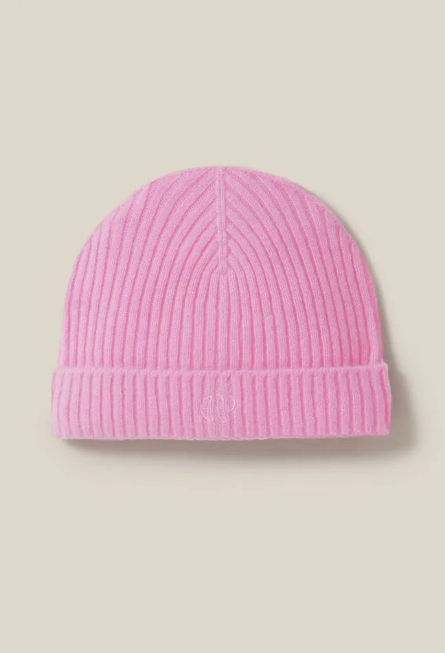 Claudie Pierlot Cashmere Ribbed Hat CP Embroidery Accessories Scarves Hats And Gloves Claudie Pierlot Cashmere Ribbed Hat CP Embroidery Accessories Scarves Hats And Gloves