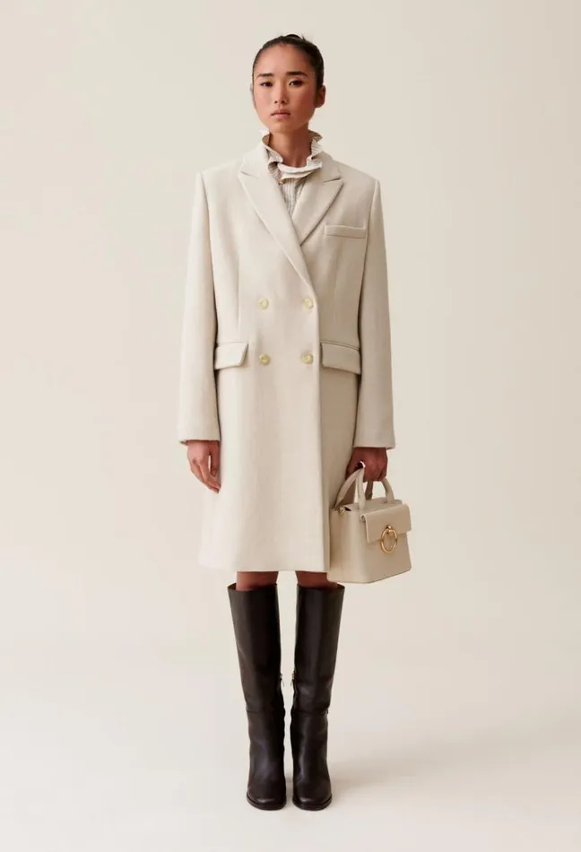 Claudie Pierlot Classic Straight MidLength Coat Clothes Coats