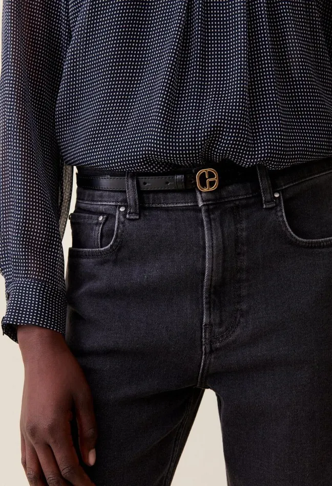 Claudie Pierlot CP Gold Buckle Leather Belt Accessories Belts