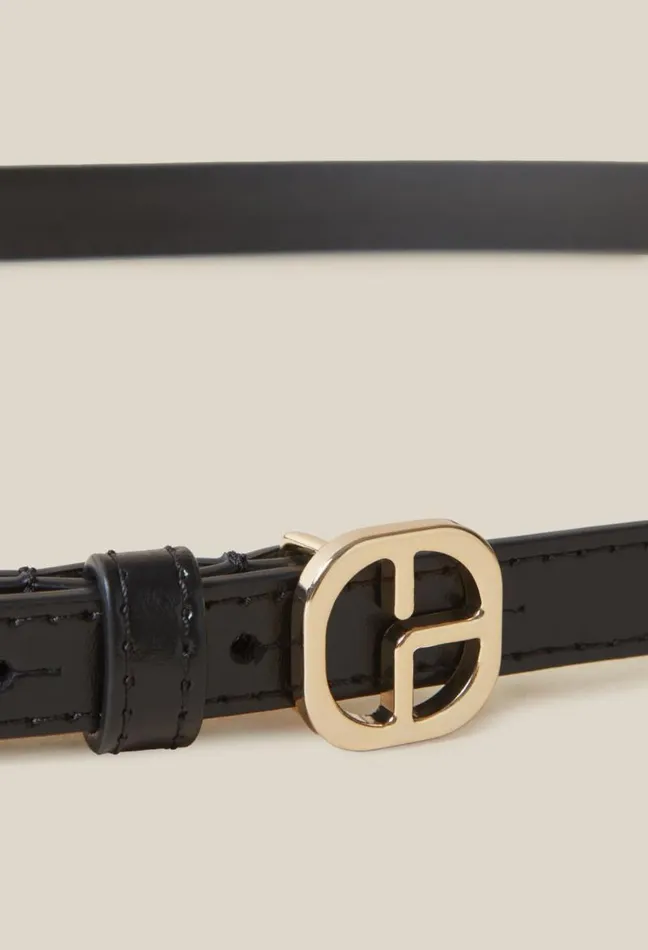 Claudie Pierlot CP Gold Buckle Leather Belt Accessories Belts